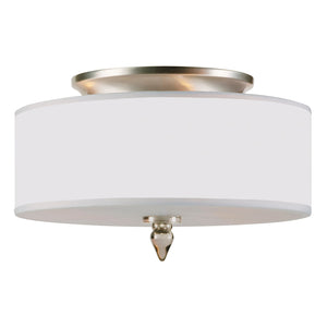 Luxo 3 Light Drum Shade Antique Brass Flush Mount 9503-AB