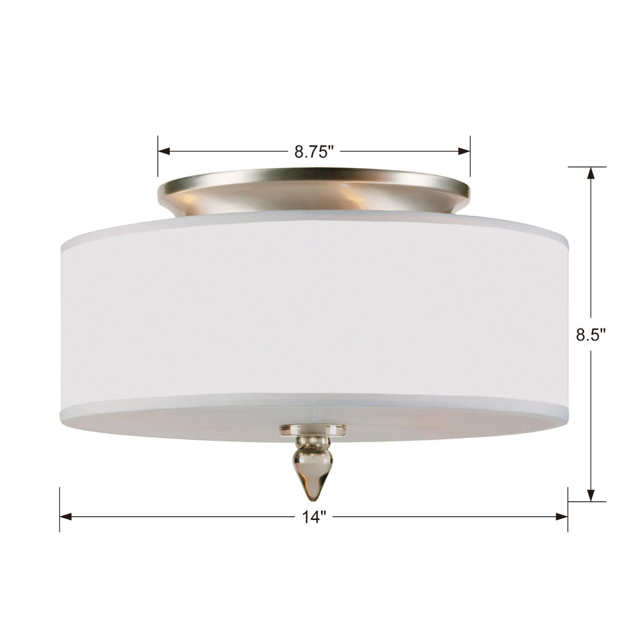 Luxo 3 Light Drum Shade Antique Brass Flush Mount 9503-AB