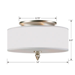 Luxo 3 Light Drum Shade Antique Brass Flush Mount 9503-AB