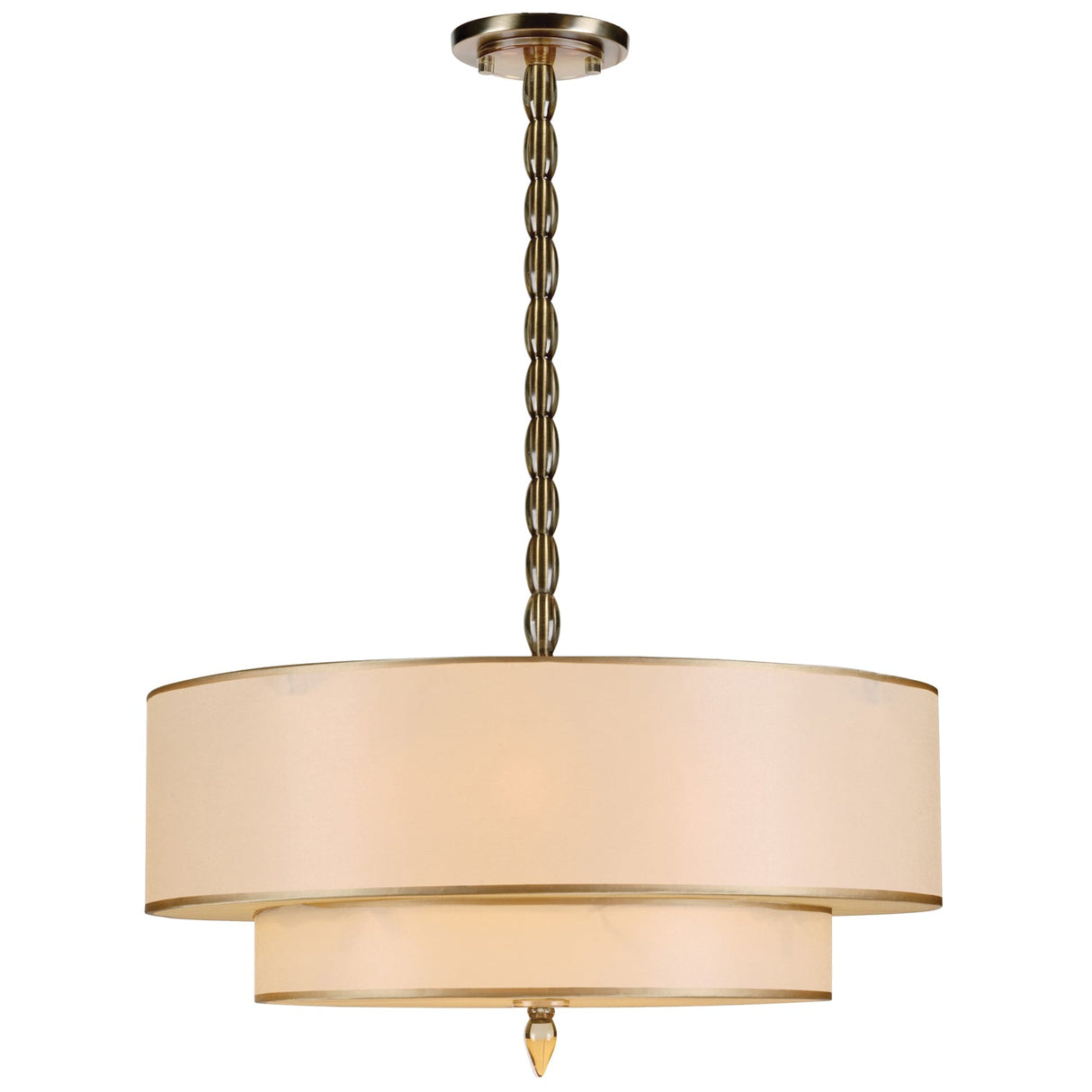 Luxo 5 Light Drum Shade Antique Brass Chandelier 9507-AB