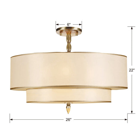 Luxo 5 Light Antique Brass Semi Flush Mount 9507-AB_CEILING