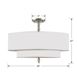 Luxo 5 Light Antique Brass Semi Flush Mount 9507-AB_CEILING