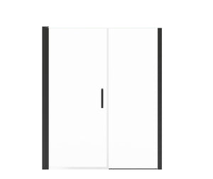MAAX 138275-900-340-101 Manhattan 53-55 x 68 in. 6 mm Pivot Shower Door for Alcove Installation with Clear glass & Square Handle in Matte Black