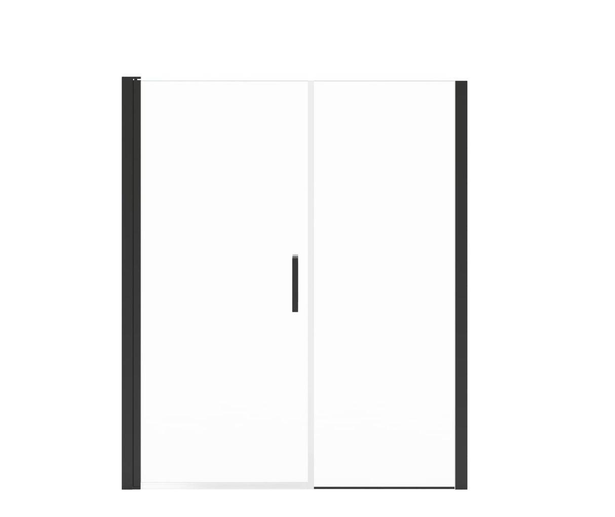 MAAX 138276-900-340-101 Manhattan 55-57 x 68 in. 6 mm Pivot Shower Door for Alcove Installation with Clear glass & Square Handle in Matte Black