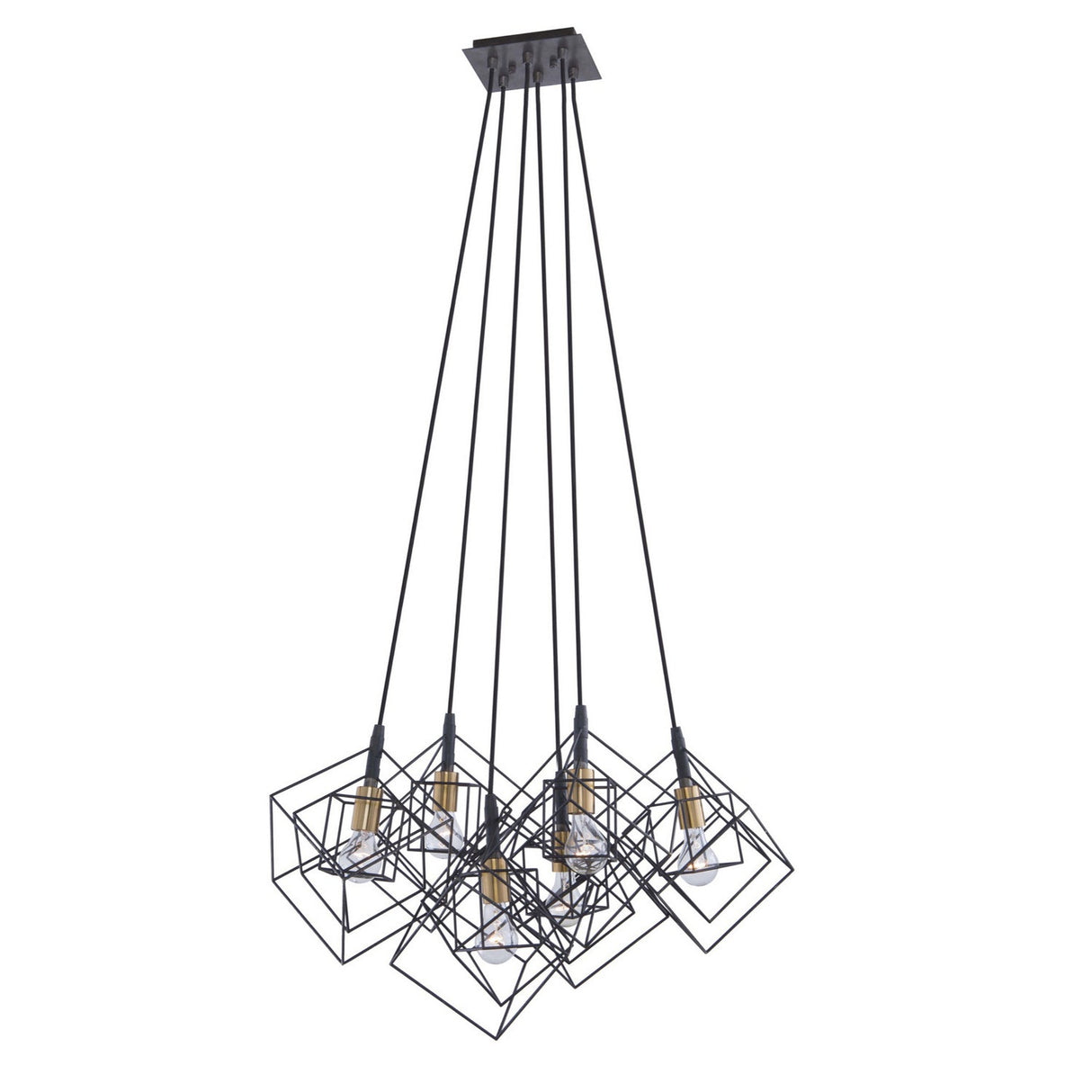 Artistry Multi-Light Chandelier - Matte Black & Harvest Brass / 6-Light