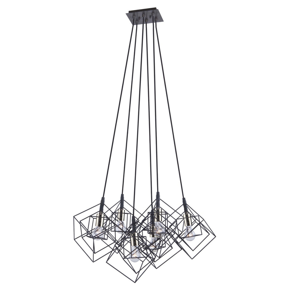 Artistry Multi-Light Chandelier - Matte Black & Polished Nickel / 6-Light