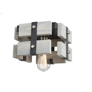 Barnyard Flush Mount Light - Beach Wood