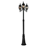 Classico Outdoor Post with Lights - Black