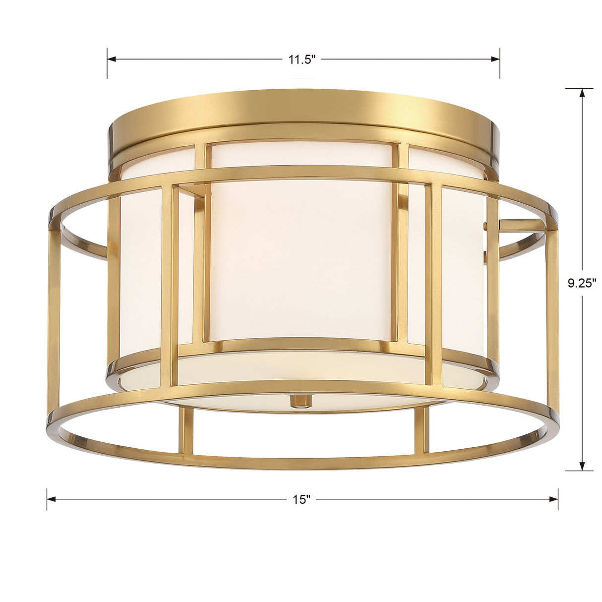 Brian Patrick Flynn for Crystorama Hulton 2 Light Luxe Gold Flush Mount 9590-LG