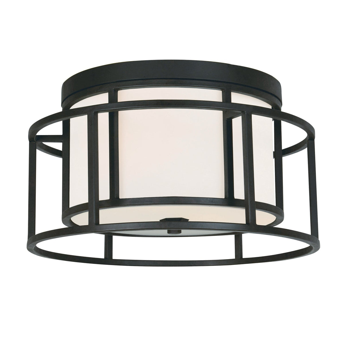 Brian Patrick Flynn for Crystorama Hulton 2 Light Matte Black Flush Mount 9590-MK