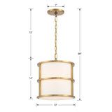 Brian Patrick Flynn for Crystorama Hulton 3 Light Luxe Gold Mini Chandelier 9593-LG