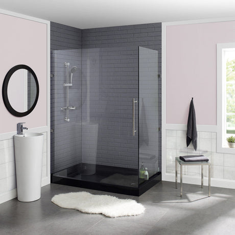 Voltaire 60 x 36 Acrylic Black, Single-Threshold, Right Drain, Shower Base