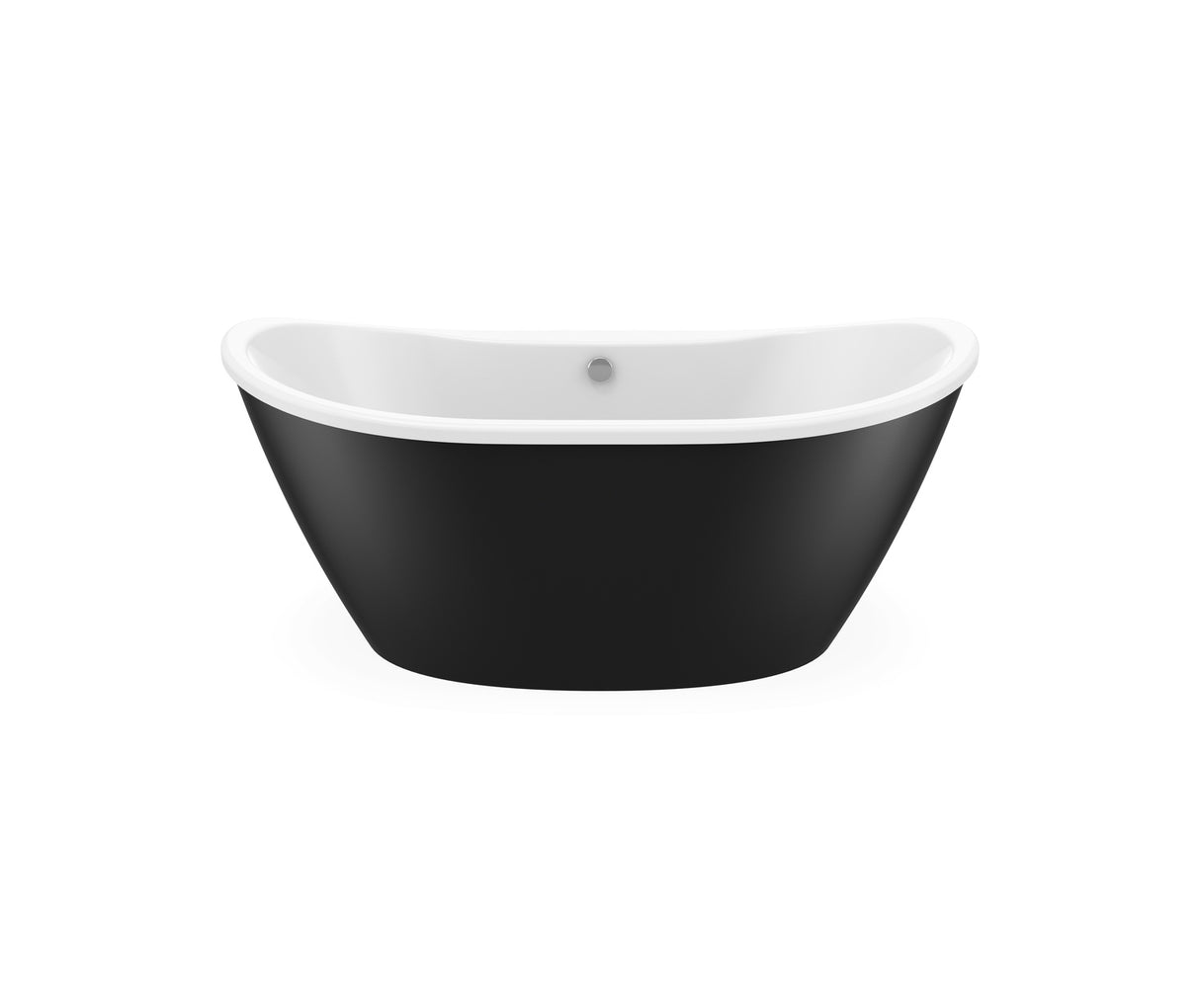 MAAX 106192-000-002-124 Delsia 6032 AcrylX Freestanding Center Drain Bathtub in White with Black Skirt