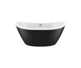 MAAX 106192-000-002-124 Delsia 6032 AcrylX Freestanding Center Drain Bathtub in White with Black Skirt