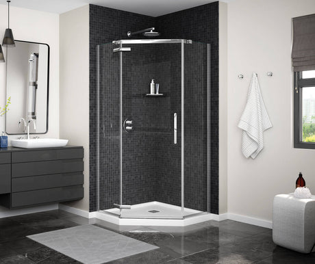 MAAX 137281-900-084-000 Link Curve Neo-angle 40 x 40 x 75 in. 8mm Pivot Shower Door for Corner Installation with Clear glass in Chrome