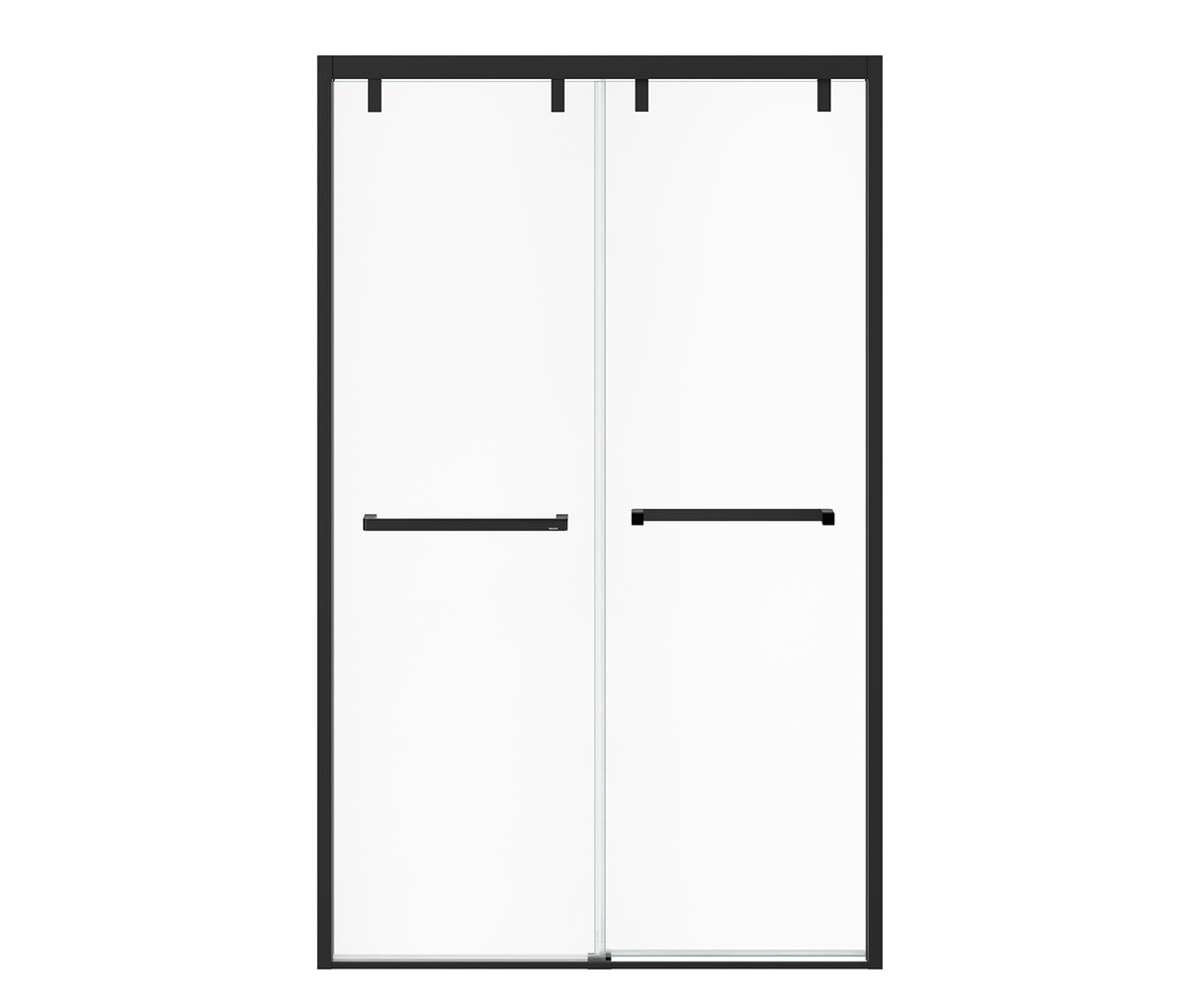 MAAX 135321-900-340-000 Uptown 44-47 x 76 in. 8 mm Bypass Shower Door for Alcove Installation with Clear glass in Matte Black