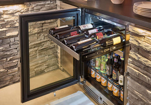Perlick 24" Signature Series Outdoor Built-In Glass Door Beverage Center with 5.2 cu. ft. Capacity in Stainless Steel  (HP24BM-4-3)