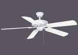 Matthews Fan AM-USA-WH-42 America 3-speed ceiling fan in gloss white finish with 42" white blades. Assembled in USA.