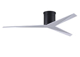 Matthews Fan EKH-BK-WH Eliza-H 3-blade ceiling mount paddle fan in Matte Black finish with gloss white ABS blades.