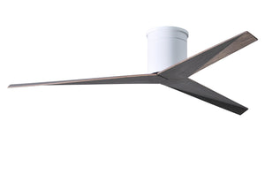 Matthews Fan EKH-WH-OO Eliza-H 3-blade ceiling mount paddle fan in Gloss White finish with old oak ABS blades.