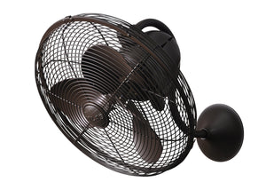 Matthews Fan LL-TB Laura 90° oscillating 3-speed wall fan in textured bronzed finish.