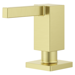 Square Modern Kitchen Soap Dispenser in Brushed Gold