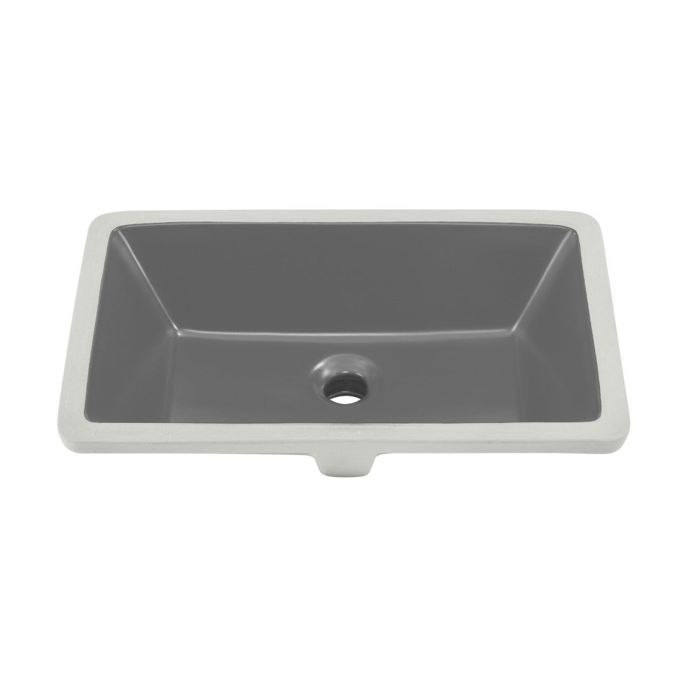 Voltaire 21" Rectangular Ceramic Undermount Bathroom Sink in Matte Gray