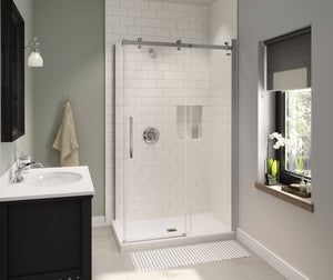 MAAX 420029-503-001-000 B3X 4836 Acrylic Corner Right Shower Base with Center Drain in White