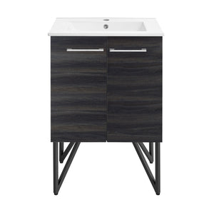 Annecy 24" Freestanding Bathroom Vanity in Black Walnut with Sink Top