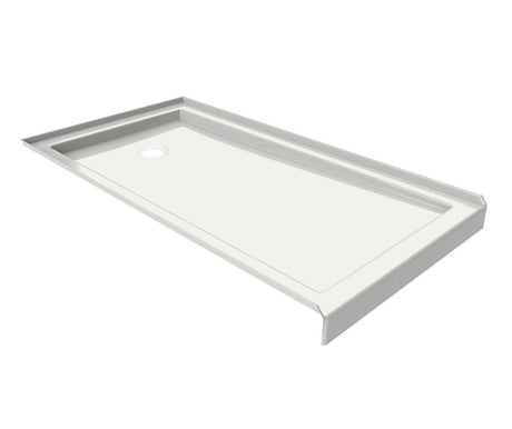 MAAX 410005-504-001-000 B3Round 6032 Acrylic Alcove Deep Shower Base in White with Back End Drain