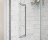 MAAX 135323-900-282-000 Uptown 44-47 x 76 in. 8 mm Sliding Shower Door for Alcove Installation with Clear glass in Chrome & White Marble