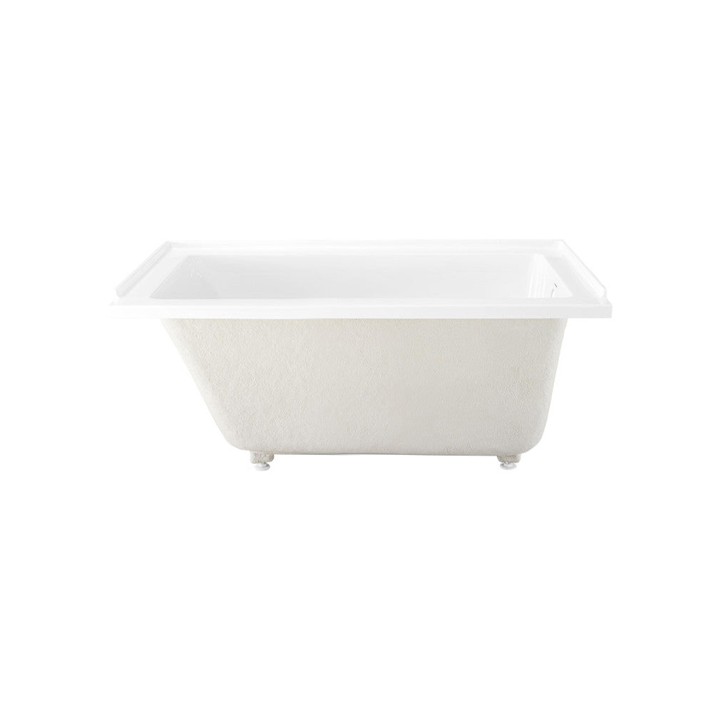 Voltaire 54 in x 30 in Acrylic Glossy White, Alcove, Integral Right-Hand Drain, Bathtub