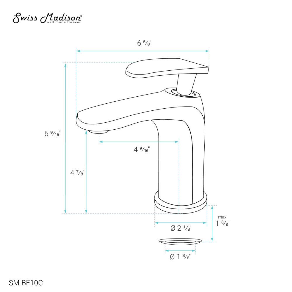 Sublime Single Hole, Single-Handle, Bathroom Faucet in Chrome