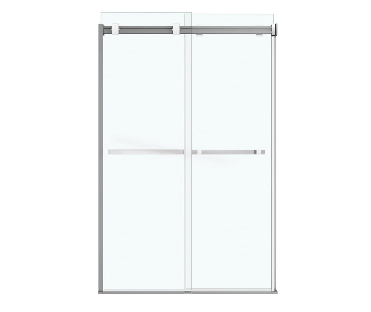 MAAX 136272-900-280-000 Duel 56-58 ½ x 70 ½-74 in. 8 mm Bypass Shower Door for Alcove Installation with Clear glass in Chrome & Matte White