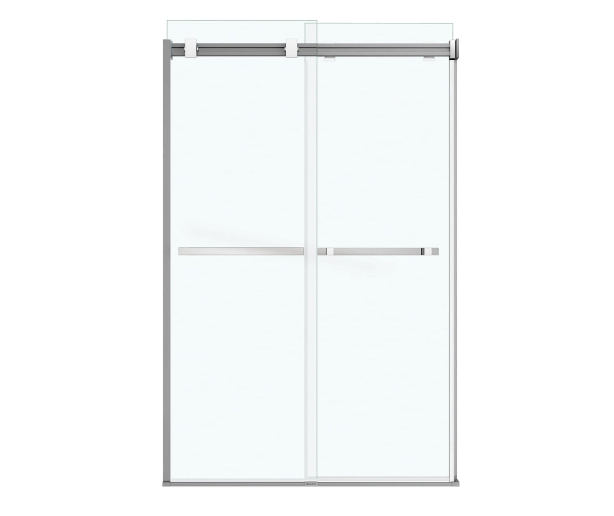 MAAX 136271-900-280-000 Duel 44-47 x 70 ½-74 in. 8 mm Bypass Shower Door for Alcove Installation with Clear glass in Chrome & Matte White