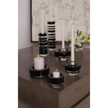 Elk 980018/S2 Tuxedo Crystal Pedestal Candleholders (Set of 2) - Square