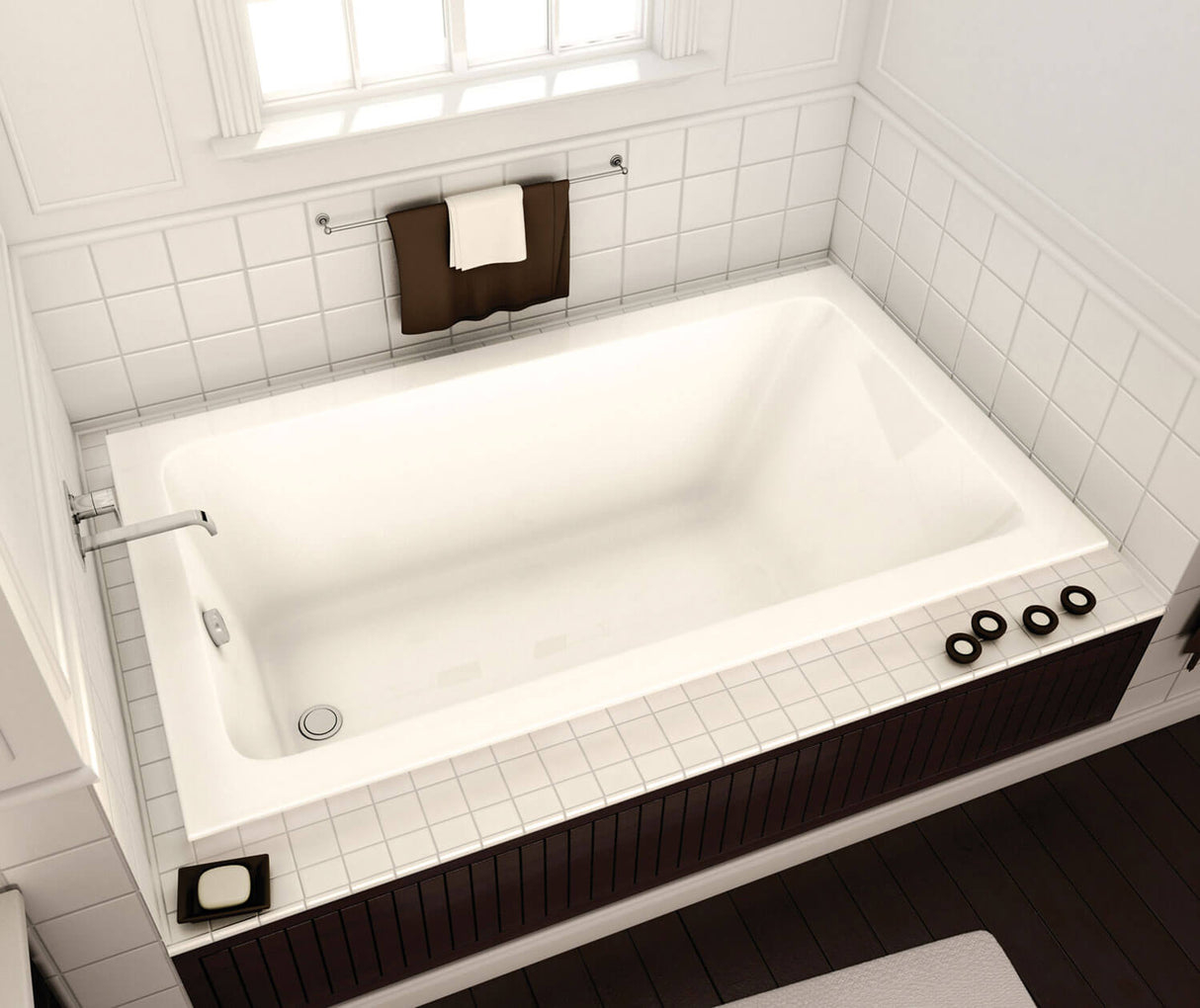 MAAX 101457-003-001-100 Pose 6032 Acrylic Drop-in End Drain Whirlpool Bathtub in White