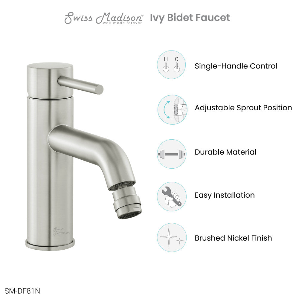 Ivy Bidet Faucet in Nickel