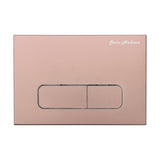 Wall Mount Dual Flush Actuator Plate with Rectangle Push Buttons in Rose Gold