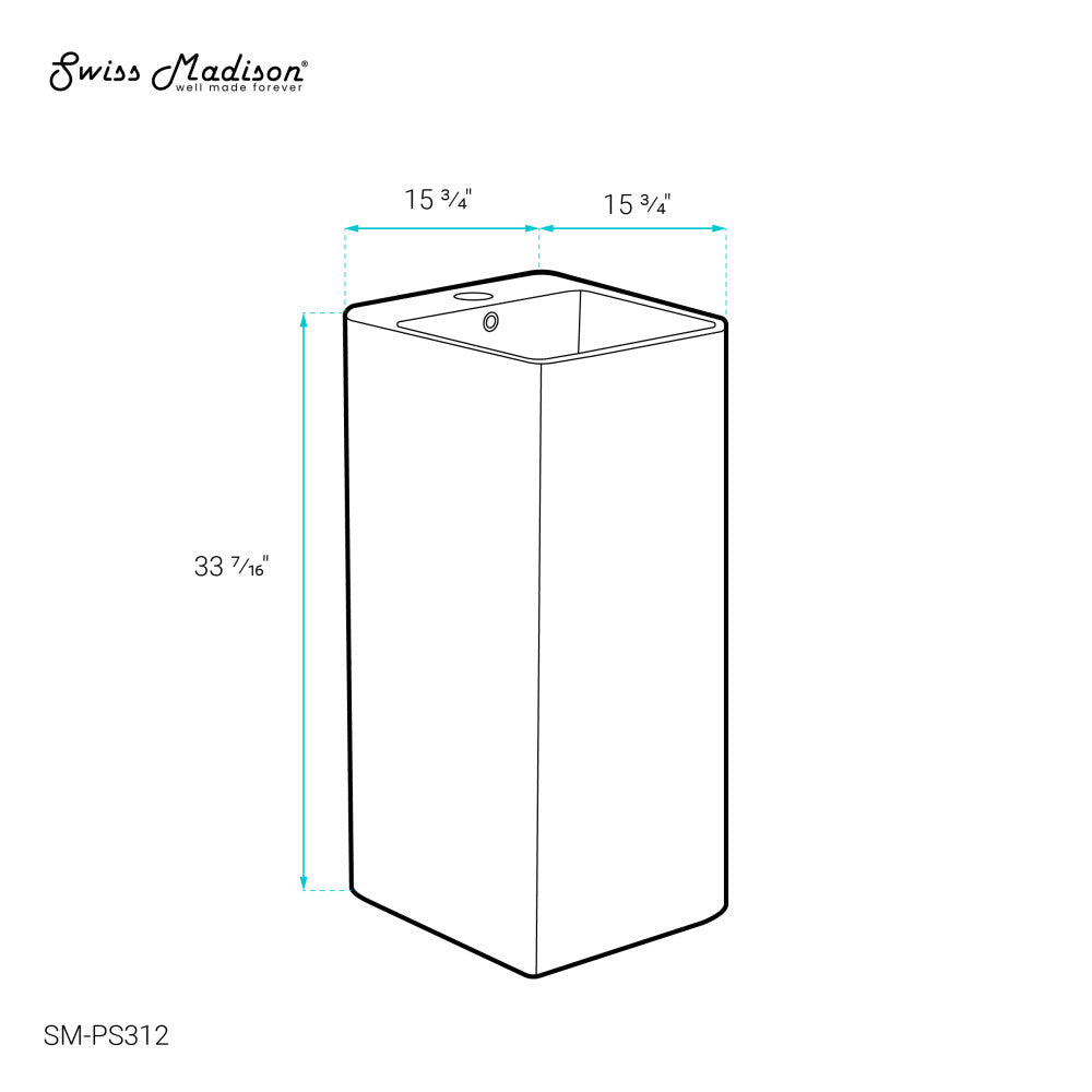 Concorde One Piece Pedestal Sink