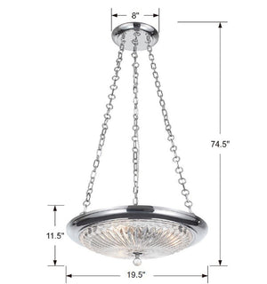 Celina 3 Light Antique Brass Chandelier 9943-AB