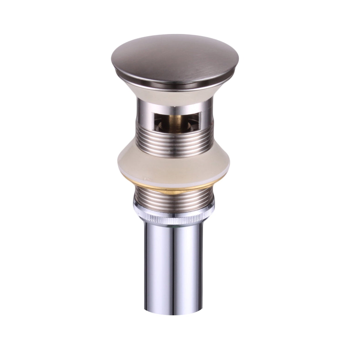 DAX Brass Round Vanity Sink Pop-Up Drain with Overflow, Brushed Nickel DAX-82006-BN