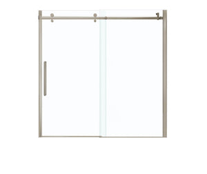MAAX 139398-900-305-000 Halo 56 ½-59 x 59 in. 8 mm Sliding Tub Door for Alcove Installation with Clear glass in Brushed Nickel