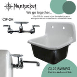 22-inch Cast Iron Wallmount Sink Set with Finished Exterior and Grid Drain