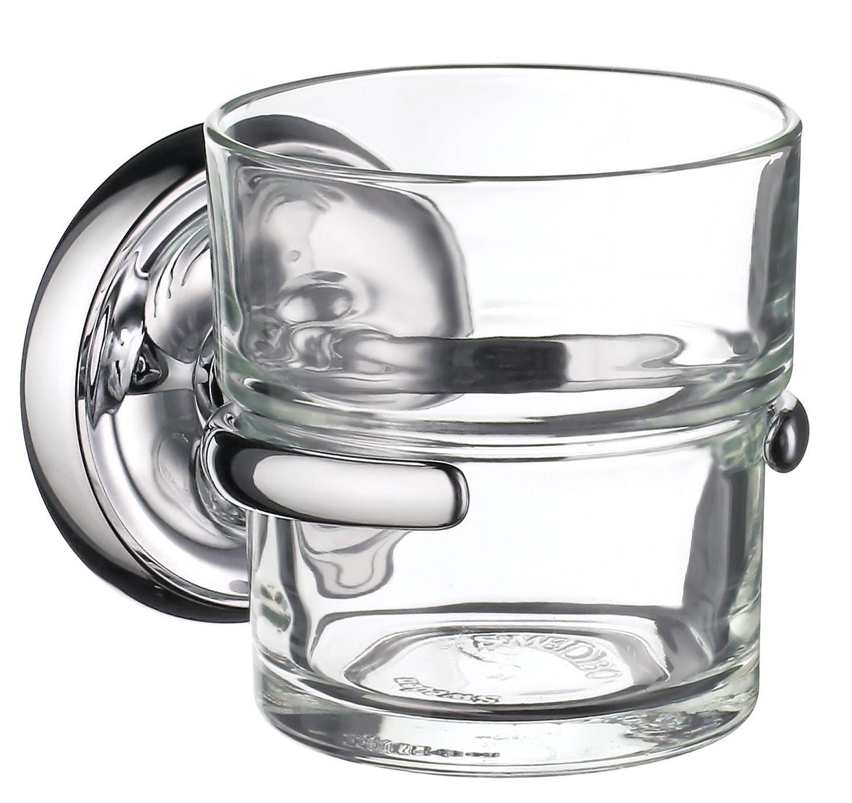 Smedbo Villa Holder with Clear Glass Tumbler in Polished Chrome