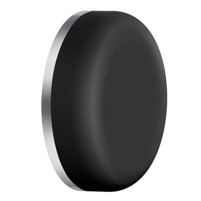 Smedbo Beslagsboden Door Stop for Wall in Black rubber/Brushed stainless steel