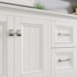 Britney 36 in. White Single Sink Bath Vanity with Carrara Quartz Top and Undermount Porcelain Sink