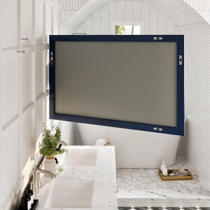 Eviva Acclaim 48" x 30" Rectangular Blue Wooden Framed Mirror