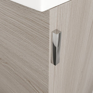 Tiny 18 in. Gray Wall Mount Single Sink Bath Vanity with Porcelain Top and Integrated Sink