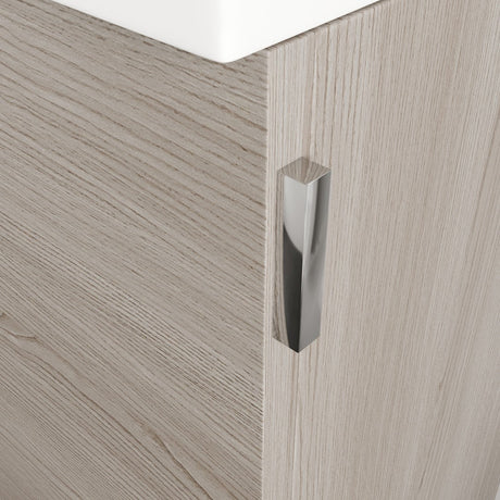 Tiny 18 in. Gray Wall Mount Single Sink Bath Vanity with Porcelain Top and Integrated Sink